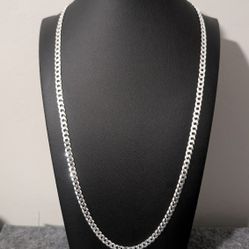 Solid .925 Sterling Silver Cuban Chain 