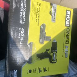 ryobi one+ hp drill driver kit compact brushless 18v
