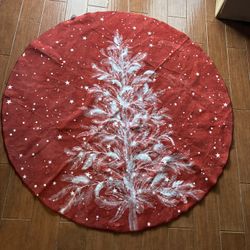 Round Christmas Rug 5x5