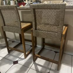 2 Wicker Bar Stools 40.00