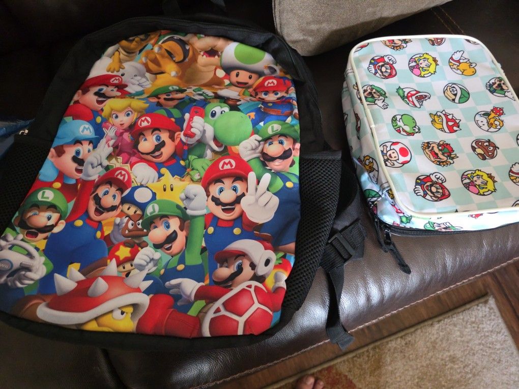 Super Mario Backpack And Lunch Box