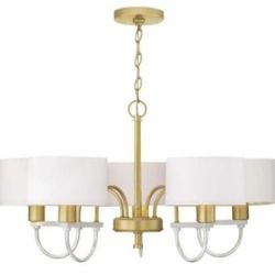 Progress Lighting Rigsby 5 Light Vintage Gold With Shades 32 In Diameter 16 3/4 High P400172-078