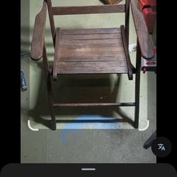 Folding Solid Oak Chair 