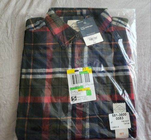 Mens Classic Fit Long Sleeve Flannel Shirt Size M Tall New