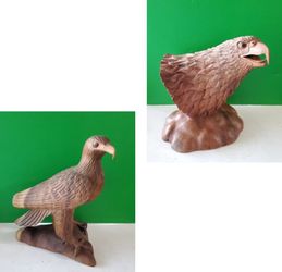 (2)American Indian Wood Carved Eagles