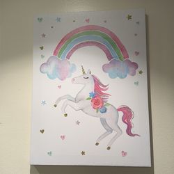 3 Unicorn Canvas Painting Decor