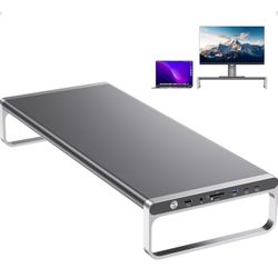 Brand New MacBook Docking Station Monitor Stand, 13-in-1 USB C Laptop Docking Station with 6 USB A/C Ports (Data & Max 60W Charging), 4K HDMI, SD/TF, 