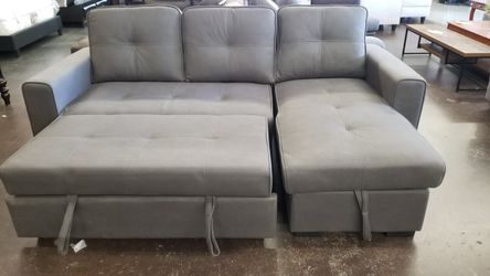 Micro Suede grey sofa chaise sectional