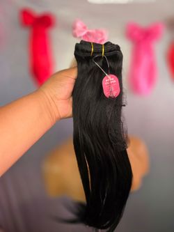 20" human hair clip ins black straight nnew  hair extensions