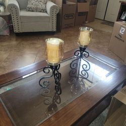 2 scone candle holders