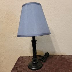 Small Lamp With Slate Blue Shade