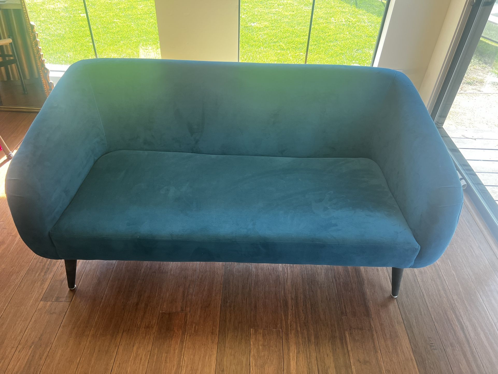 Suede Teal CB2 Couch