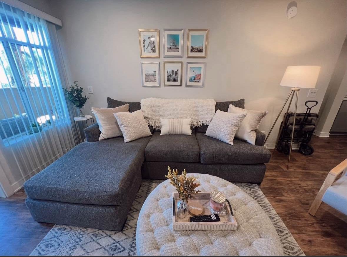 Gray Sectional Couch (Small/Mid Size)