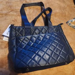 IHKWIP Quilted Anti-Theft Tote Navy Blue NWT Carry Your Confidence