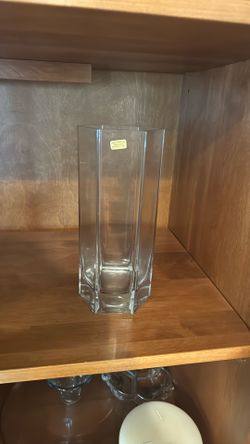 Beautiful Hexagon, Crystal Vase Handmade Italy