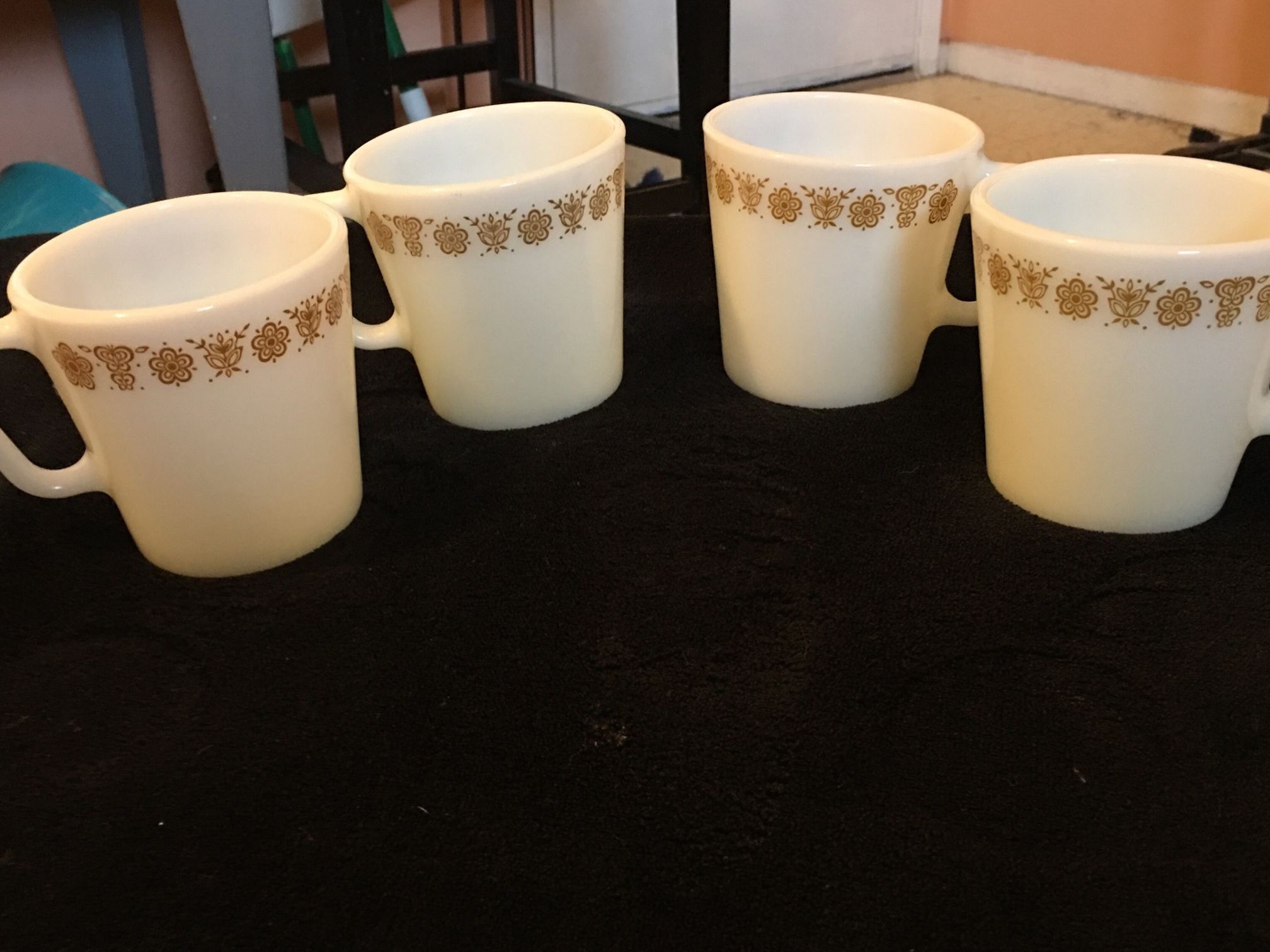 Pyrex Butterfly Gold Coffee Cups