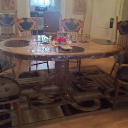 Asley Dining Table With 6 Chairs With Remove Leaf Make It 4 Chairs Oval 