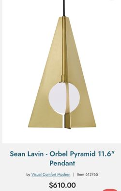Tech Lighting Visual Comfort Modern + #: 700TDOBLPR-LED930 LED Pendant from the Orbel Pyramid collection in Aged Brass finish 