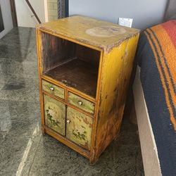 Antique Tall Night Stand Or Side Table