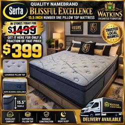ποΈ SERTA BLISSFUL EXCELLENCE 15.5β PILLOW TOP MATTRESS β LIKE NEW!