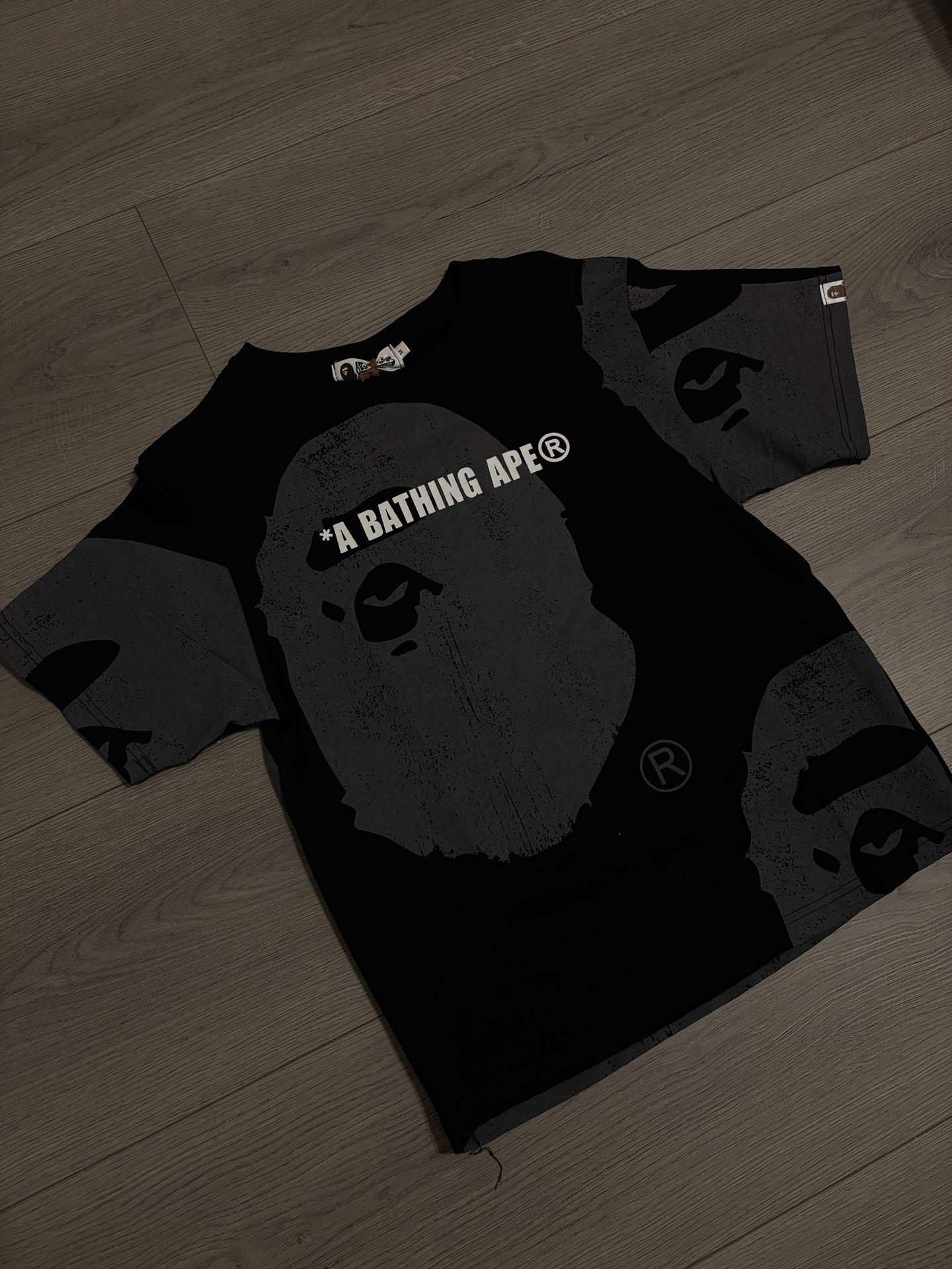 Bape Tee Black & Grey Big Heads