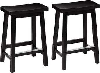 Contoured Saddle-Seat Stool with Foot Plate, Black