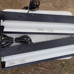 Two Heavy Duty Fluorescent Shop Lights