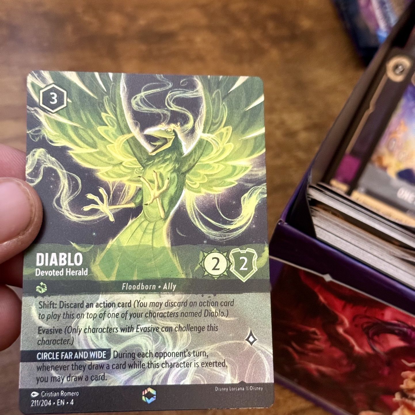 diablo card lorcana Disney Ursula's Return Devoted Herald #70/204 Legendary Rare Trading Enchanted Cost Ink Disney Diablo - Devoted Herald