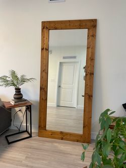 Large wooden frame mirror