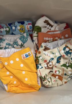 New open box never used reusable cloth diapers adjustable snaps