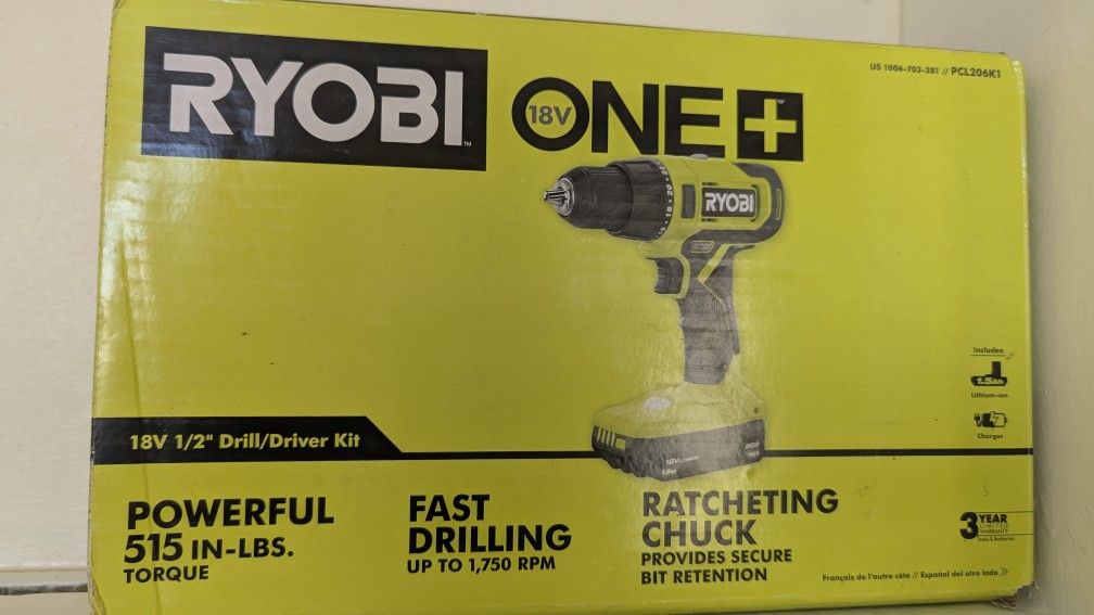 Ryobi Cordless Drill Kit With Battery And Charger. Brand New!