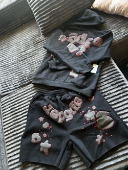 Sp5der Hoodie & Shorts set