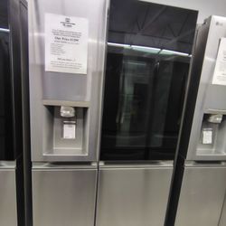 Open Box Side By Side Refrigerator With Glass Windows Door 