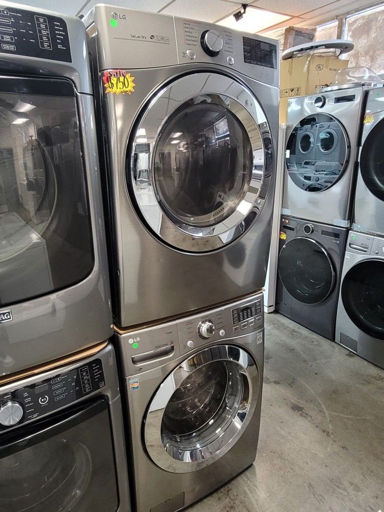 LG Front Loading Washer And Stackable Gas Dryer Set