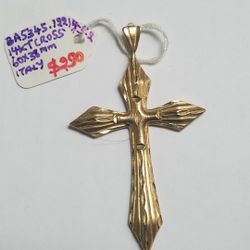 14k Yellow Gold Cross Italy  60x40mm in Size