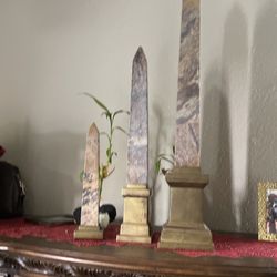 Real Bronze And Marble Decorational Pieces