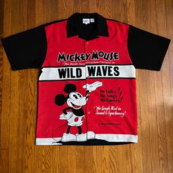 Vintage Disney Mickey Mouse wild waves button up shirt