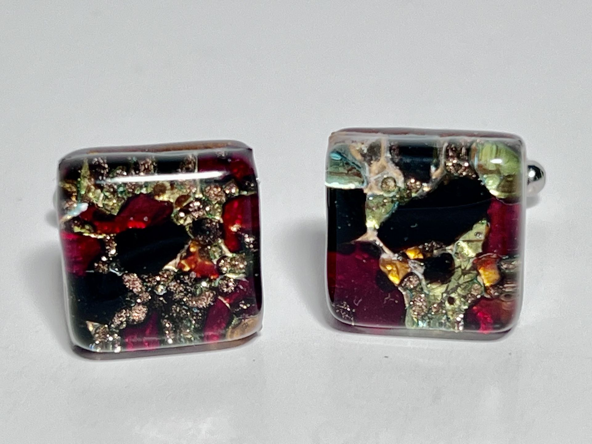 Murano Italian Glass Mens Cufflinks
