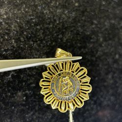 14K Gold Saint Christopher Charm 