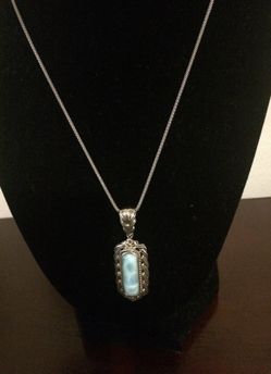 Larimar blue Earrings and Pendant Set