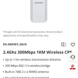 HIKVISION 2.4Ghz 300Mbps 1KM Wireless CPE