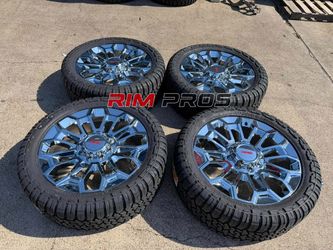24" CHROME  RIMS TIRES GMC CHEVY 2500  WE OFFER 120 DAYS OPTION 