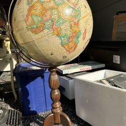 replogle globe vintage 16 inch On Wood Stand 