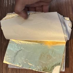 Gold Color Metal Leafing Sheets on Backing Paper, Loose Leaf