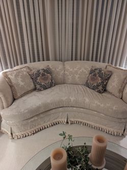 Curved Couch with Ottoman