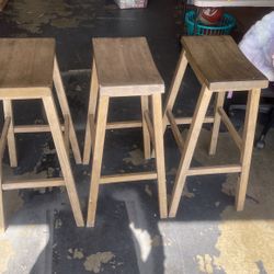 Three Target Wood Stools 