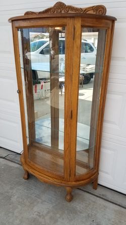 Lighted curio cabinet two shelves
