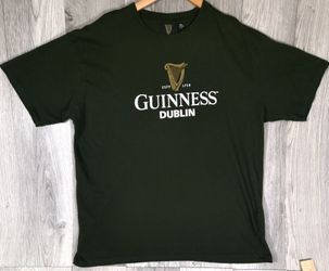Guinness Dublin Ireland Beer Logo T-Shirt Dark Green XL Relaxed Fit #7