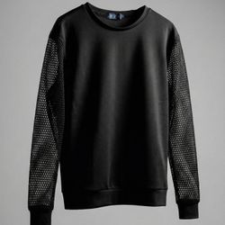 Black Mesh Long Sleeve Shirt