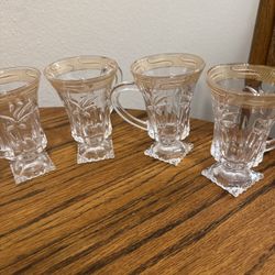 Vintage Alpine Crystal Glasses Set Of Four 